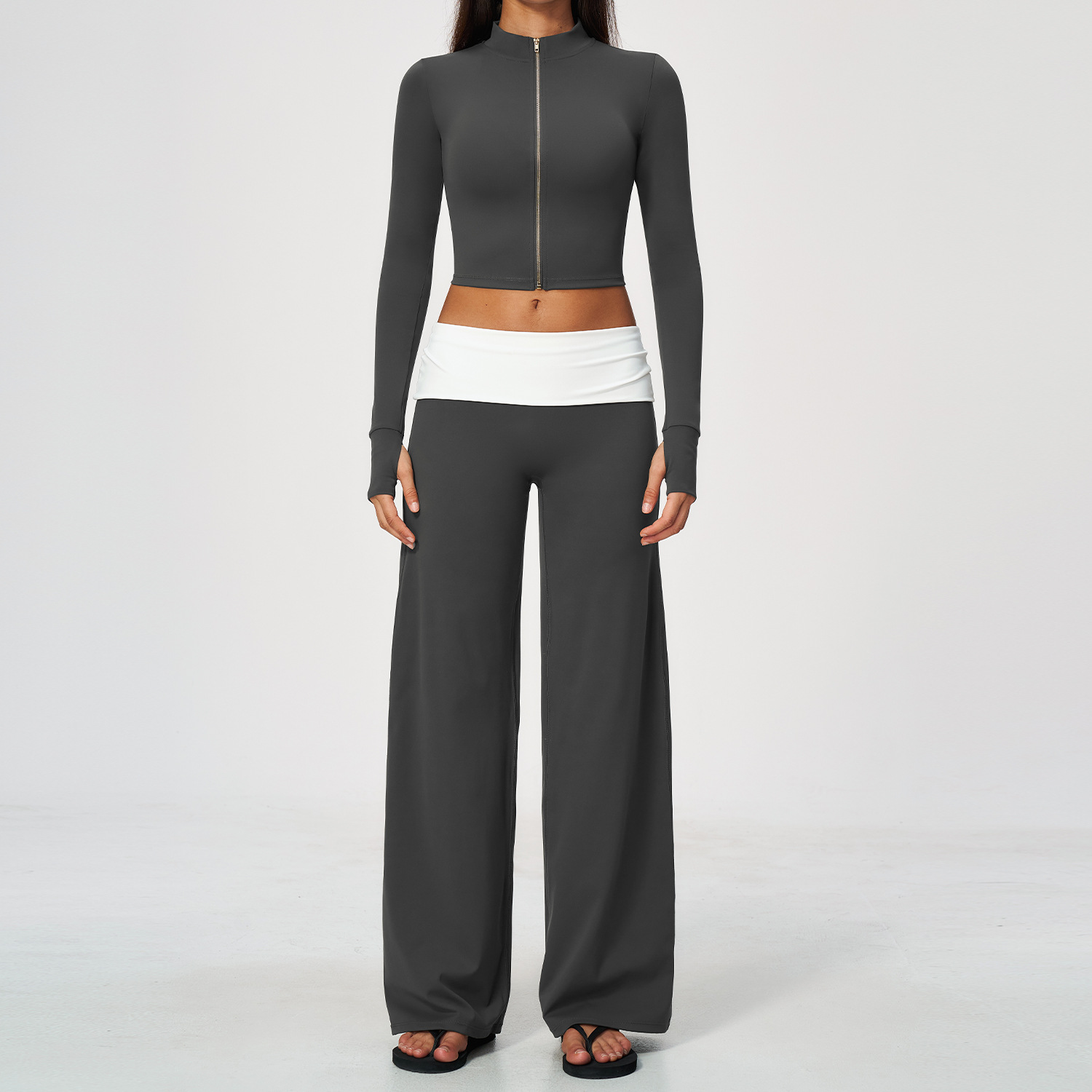 Zip Jacket Wide Leg Pants 2 Pi - Yoga For Fitness review and price