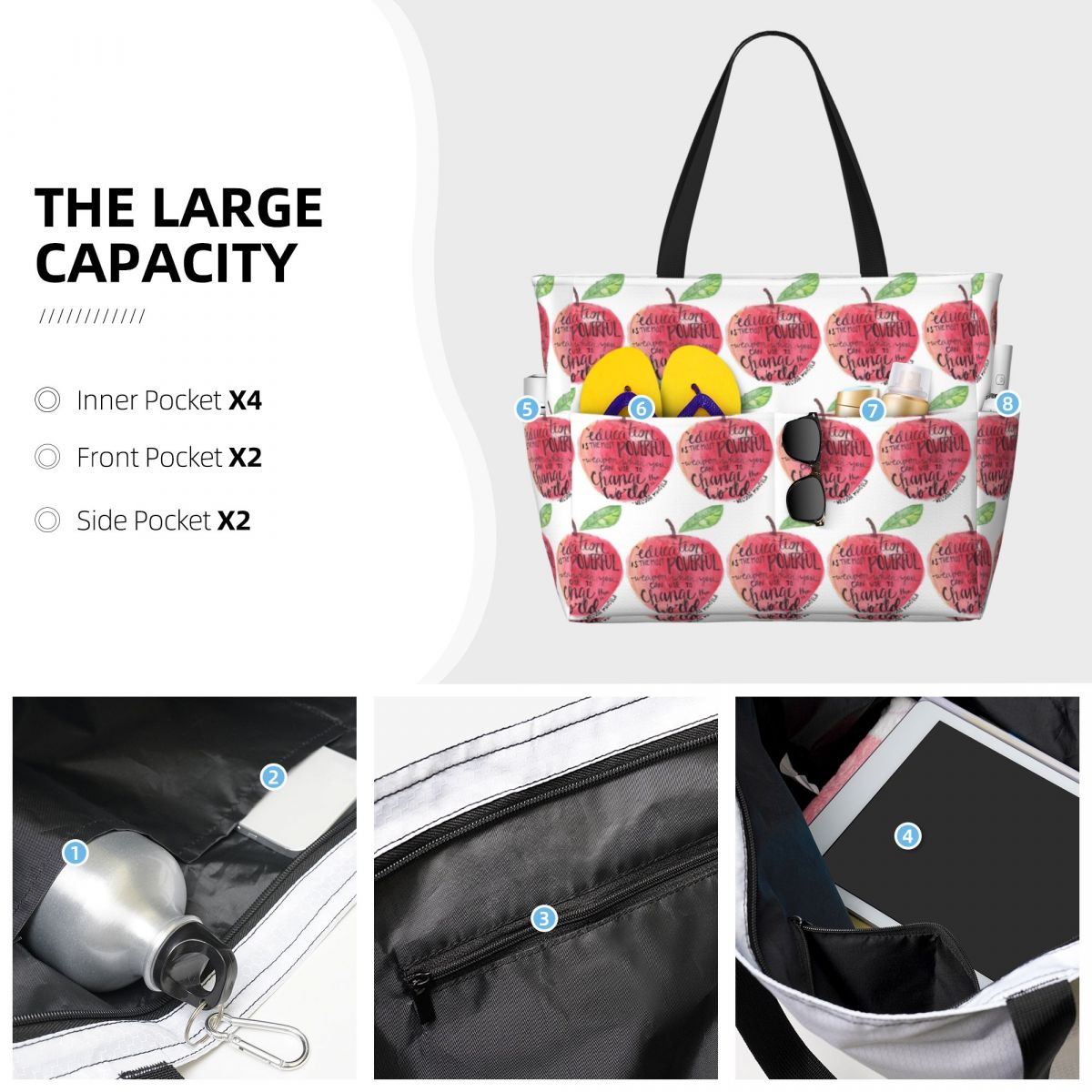Teacher Quote Beach Tote Bag S - Yoga Fitness Teacher review and price